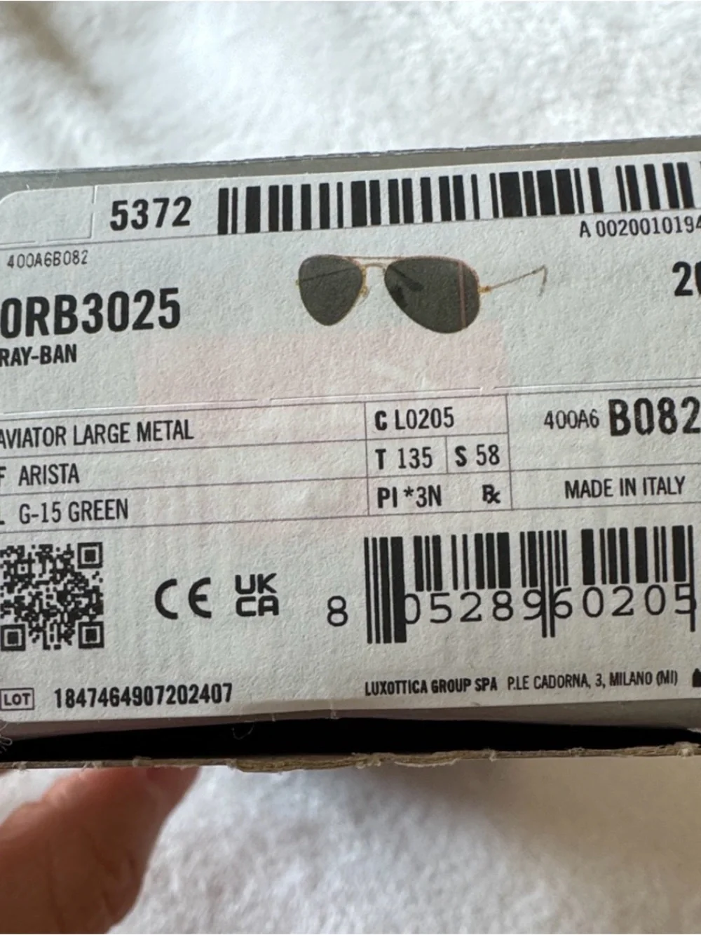 Ray-Ban Gold Frame Sunglasses with Green Lenses